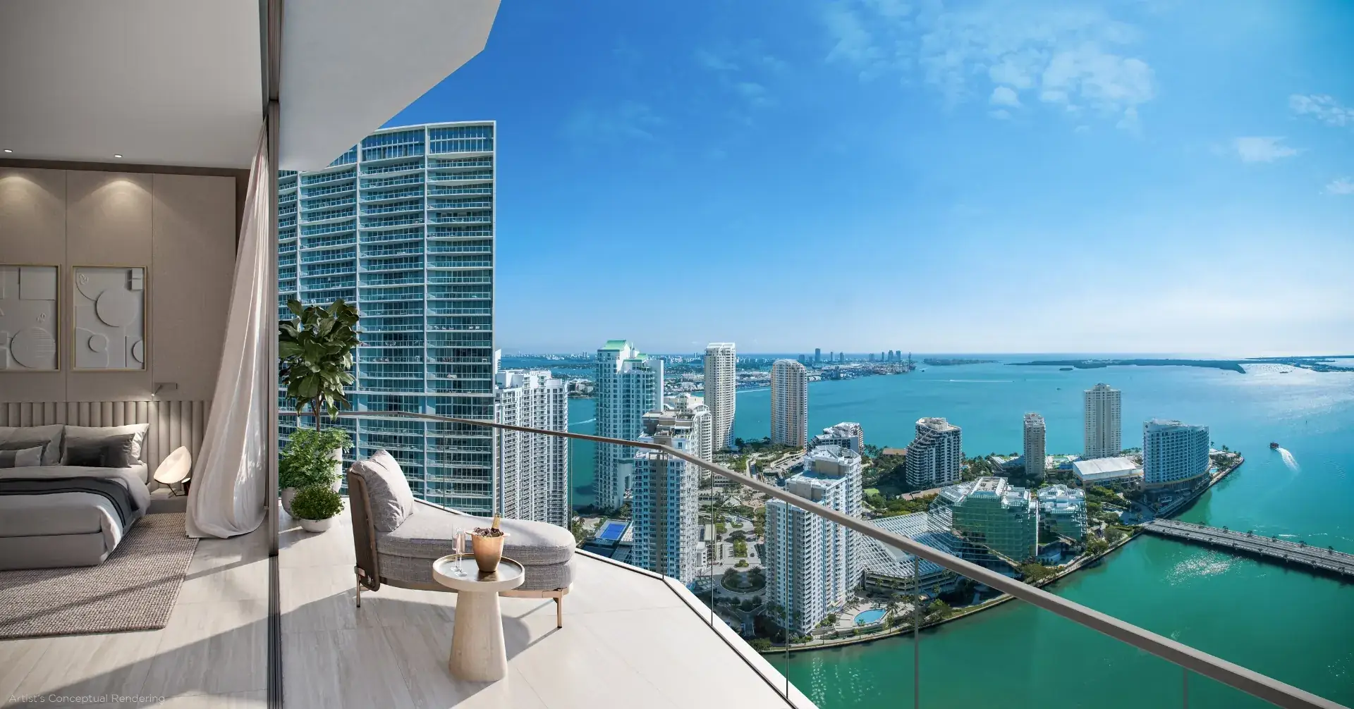 Vista panorâmica a partir do 37º andar do Viceroy Brickell